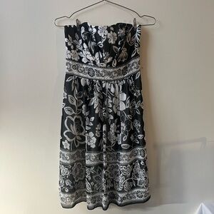 White House Black Market Strapless Floral Dress